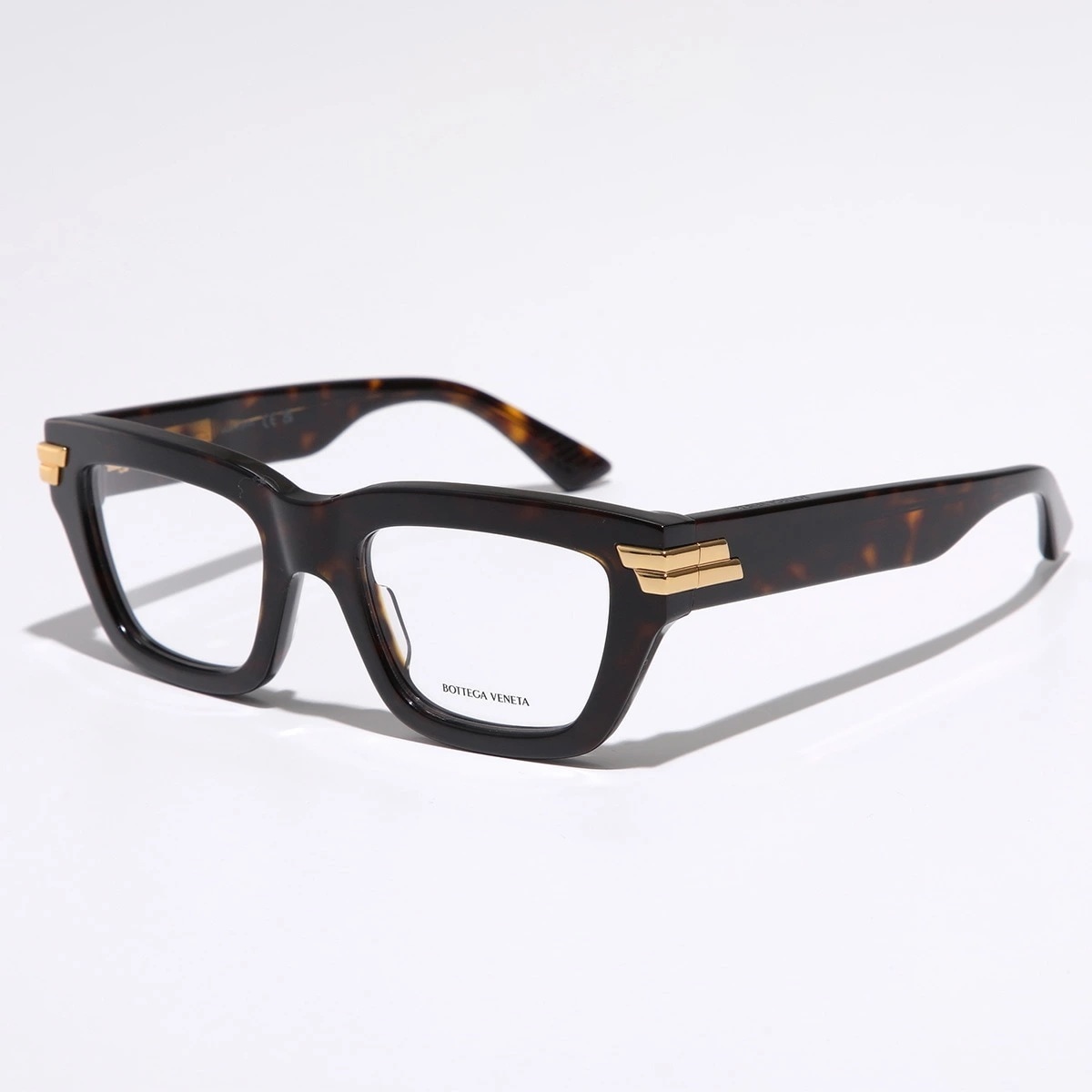 BOTTEGA VENETA ボッテガヴェネタ メガネ BV1190O レディース ウェリントン型 セルフレーム フルリム めがね 眼鏡 ロゴ 002/HAVANA-HAVANA-TRANSPAREN