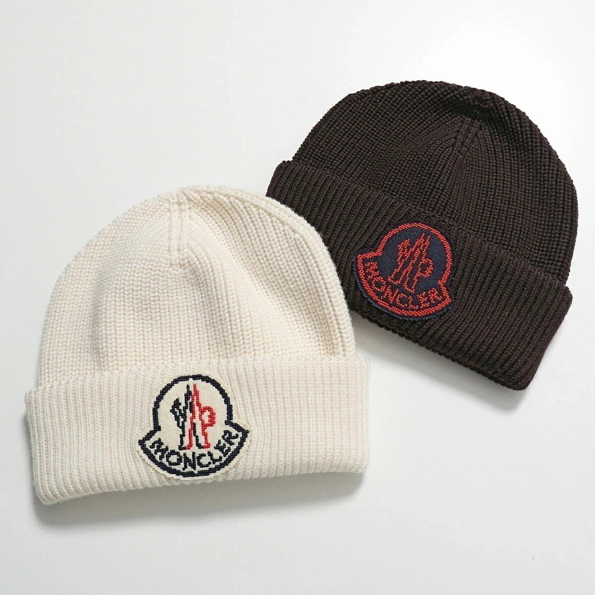 MONCLER モンクレール ニット帽 BERRETTO TRICOT 3B00019 M1282 レディース ウール アイコンパッチ ビーニー ニットキャップ 帽子 カラー2色