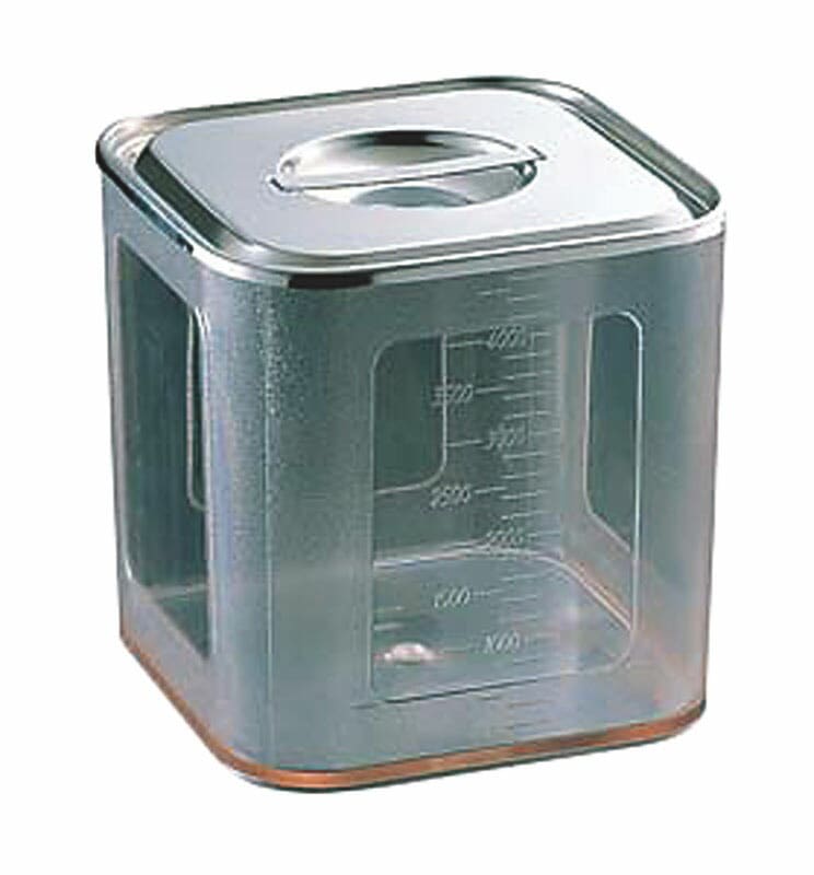 （まとめ買い）三宝産業 UK ポリカーボネート角キッチンポット 深型 13.5cm（2.2L） [x3]