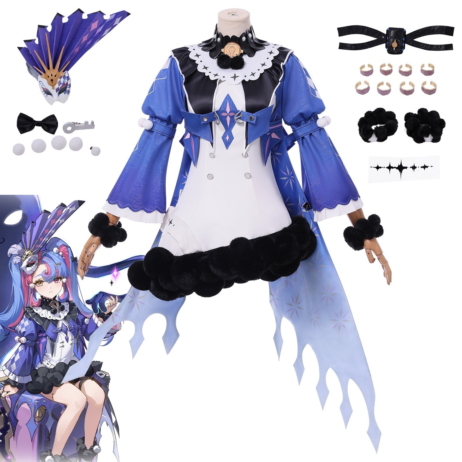 【人気爆売れ】鸣潮cos コスプレ コスチューム鸣潮愚人剧団箱中舞台ロココスプレ にじげんアニメいしょう