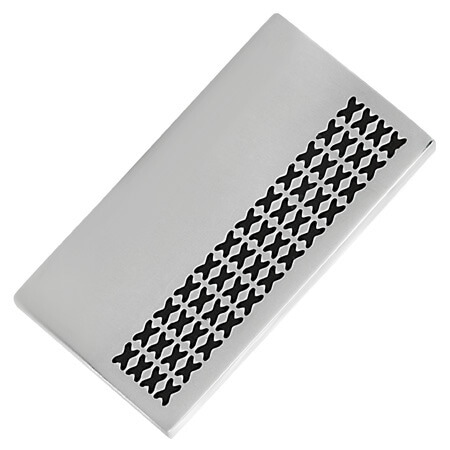 エックスステンレスマネークリップ（ブラック）英語X 肉厚 SUS316L 丈夫 財布 お札 お金 プレゼント 男性 女性 父の日 スッキリ スタイリッシュ 挟む はさむ stm00-00-0024