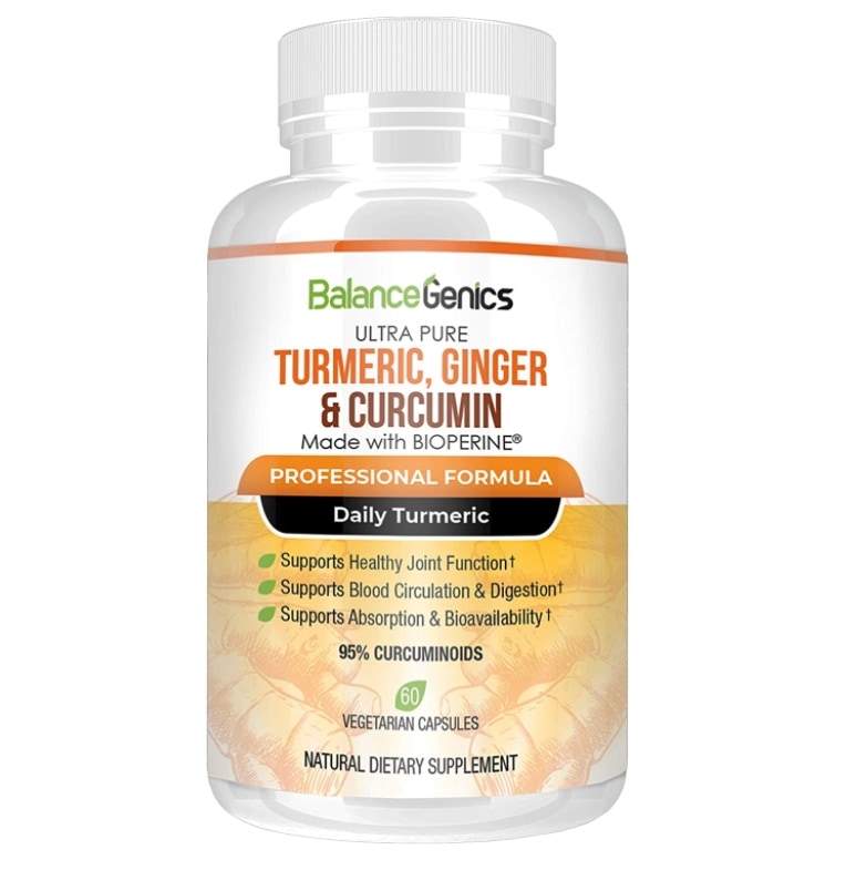 BalanceGenics Turmeric and Ginger plus Curcumin with BioPerine for Superior Absorption Max Potency