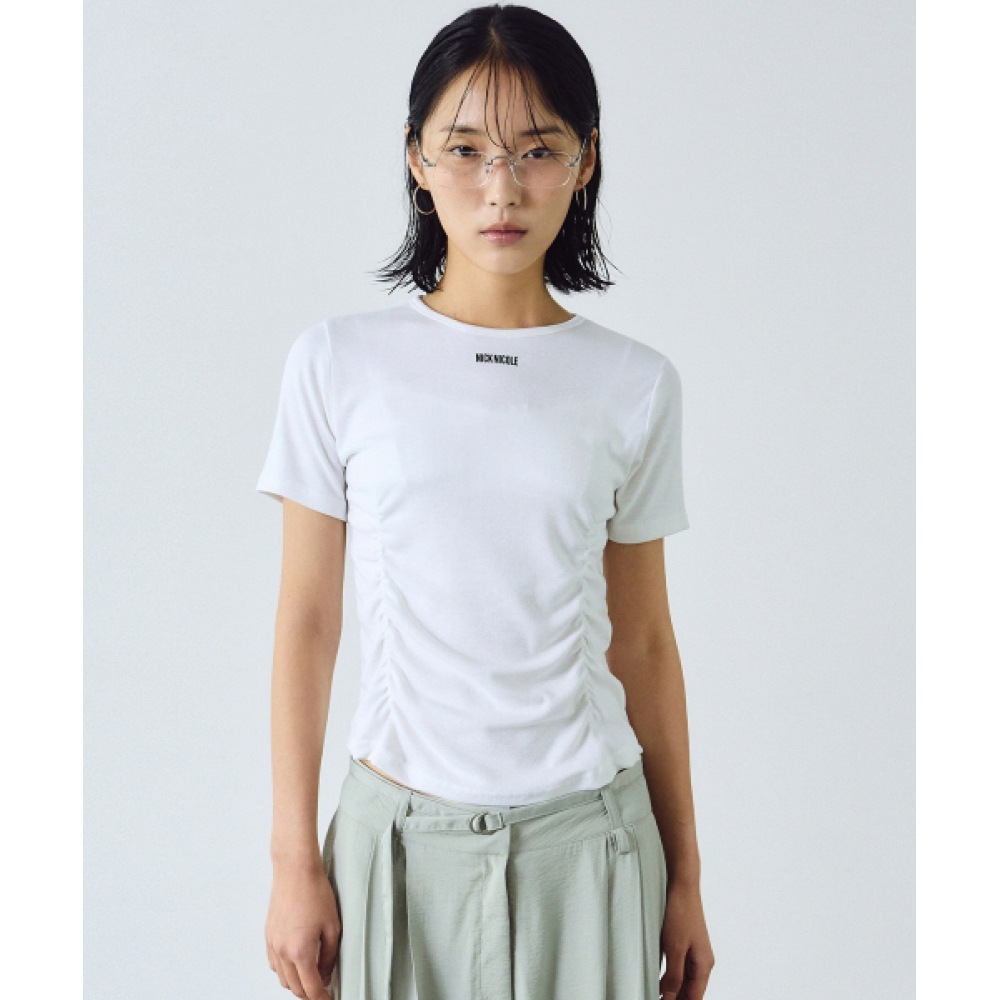 ニック&ニコールニコールシャーリングハーフトップ_アイボリー