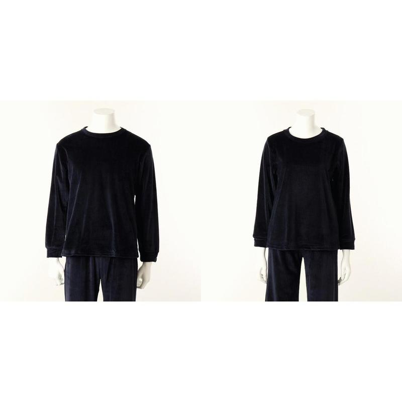 ベロア畝ソリッド男性女性トップス室内着VEV3975MWSG