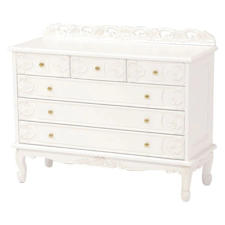 ワイドチェスト おしゃれ 幅105cm アンティークホワイト 白 かわいい