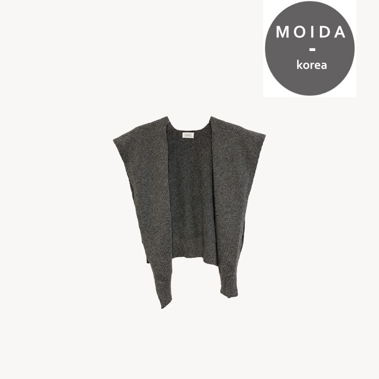 ニットレイヤードショールマフラー (grey color)