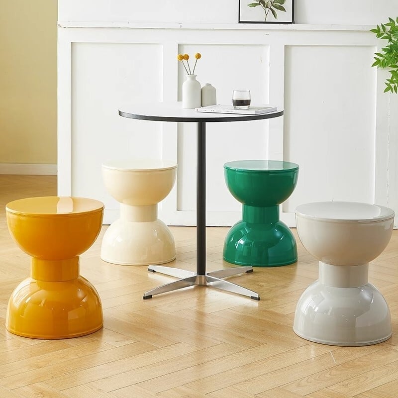 スツール 砂時計型 コンパクト オットマン おしゃれ オシャレ かわいい インテリア ドレッサー チェア 椅子 イス サイドテーブル 白 ピンク