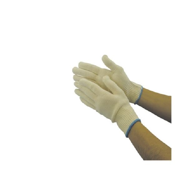 （まとめ）丸和ケミカル 下履き手袋 ブルーロック L 188L 1パック（12双） [x5セット]