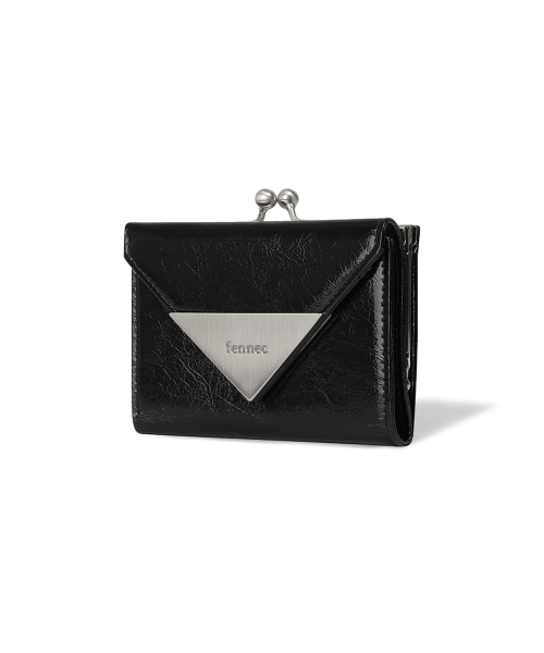 【FENNEC】 CRINKLE TRIANGLE FRAME WALLET - BLACK 財布 正規品