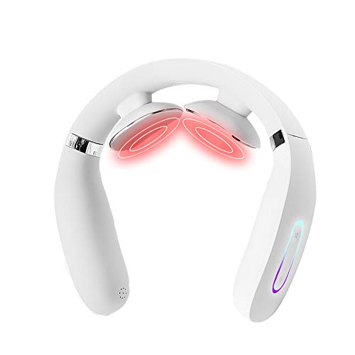 首マッサージャー ems 2020最新式 日本語音声 首マッサージ器 ネックマッサージャー ネック ネックブレース USB 充電式 温熱器 5種モード 16段階強度調整 軽量 コードレス ポータブル 6,327円