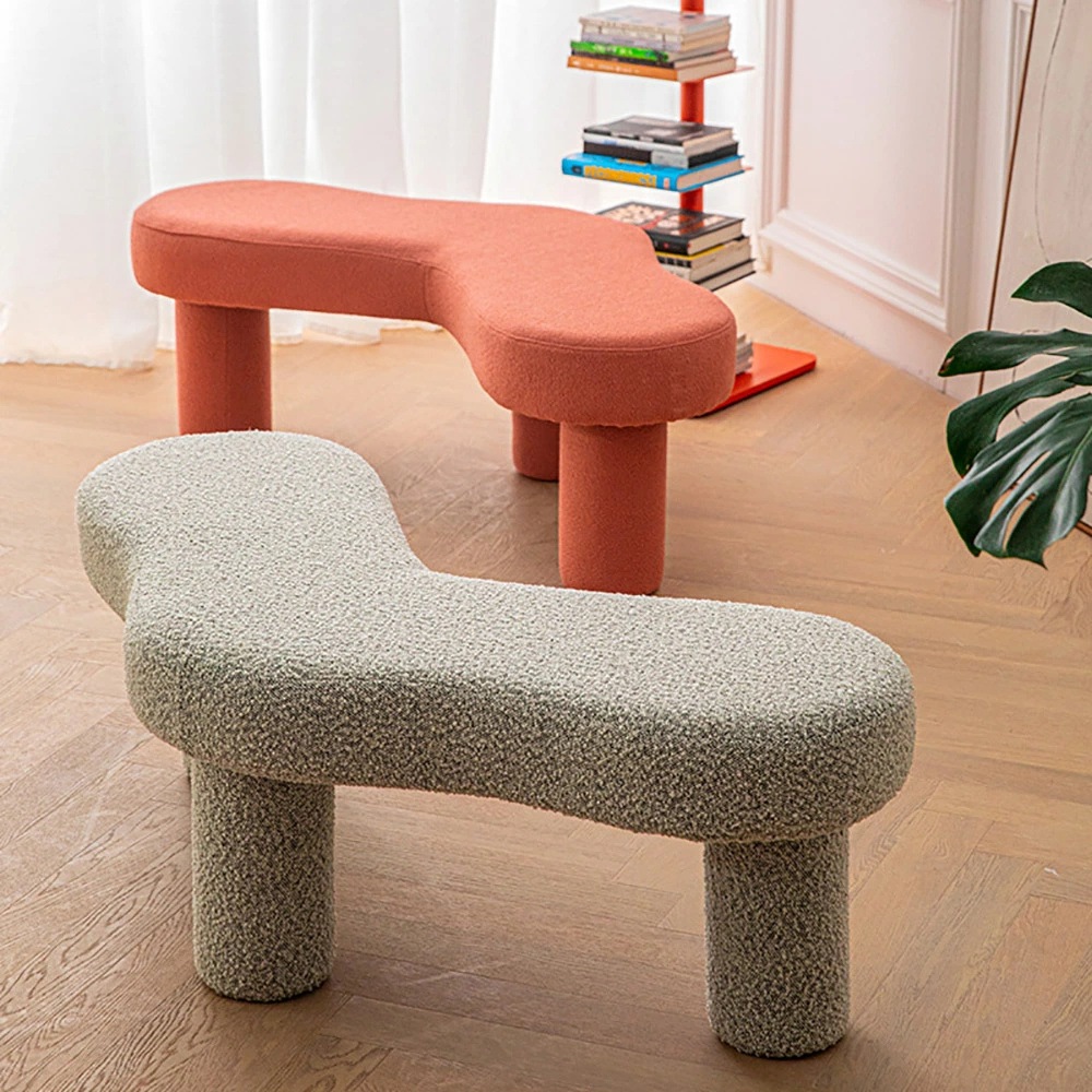 うねうねソファー 雲 もこもこ スツール 低反発クッション 滑り止め付き 簡易椅子 面白い形 韓国インテリア レトロ 63×41×118