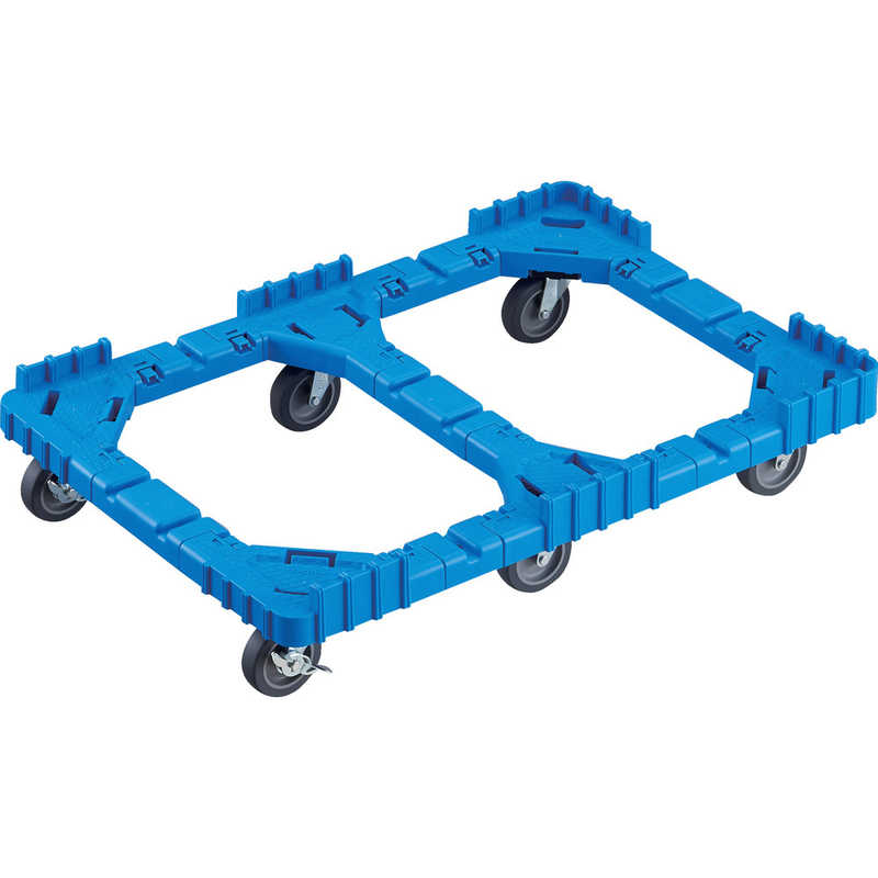 トラスコ中山　ドｰリｰ75Lオリコン用エラストマｰ車輪6輪自在ストッパｰ付片側ガｰド無しブルｰ 　OCD75BSB