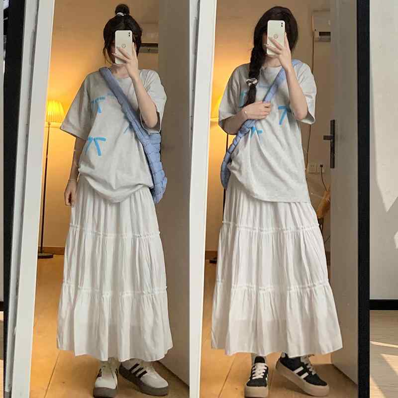 ティアードスカート ロング レディース ボトムス ガーリー マキシスカート ハイウエスト スリム Aライン 春秋 ホワイト ブラック