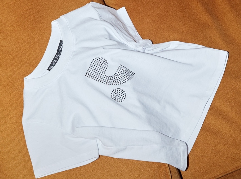 REST & RECREATION】 RR CRYSTAL COTTON T-SHIRT : WHITE