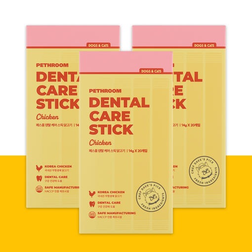 [フェスルーム] デンタルケア スティック 鶏肉 20本入 トリプルセット（3パック） 犬 猫 チュール おやつ