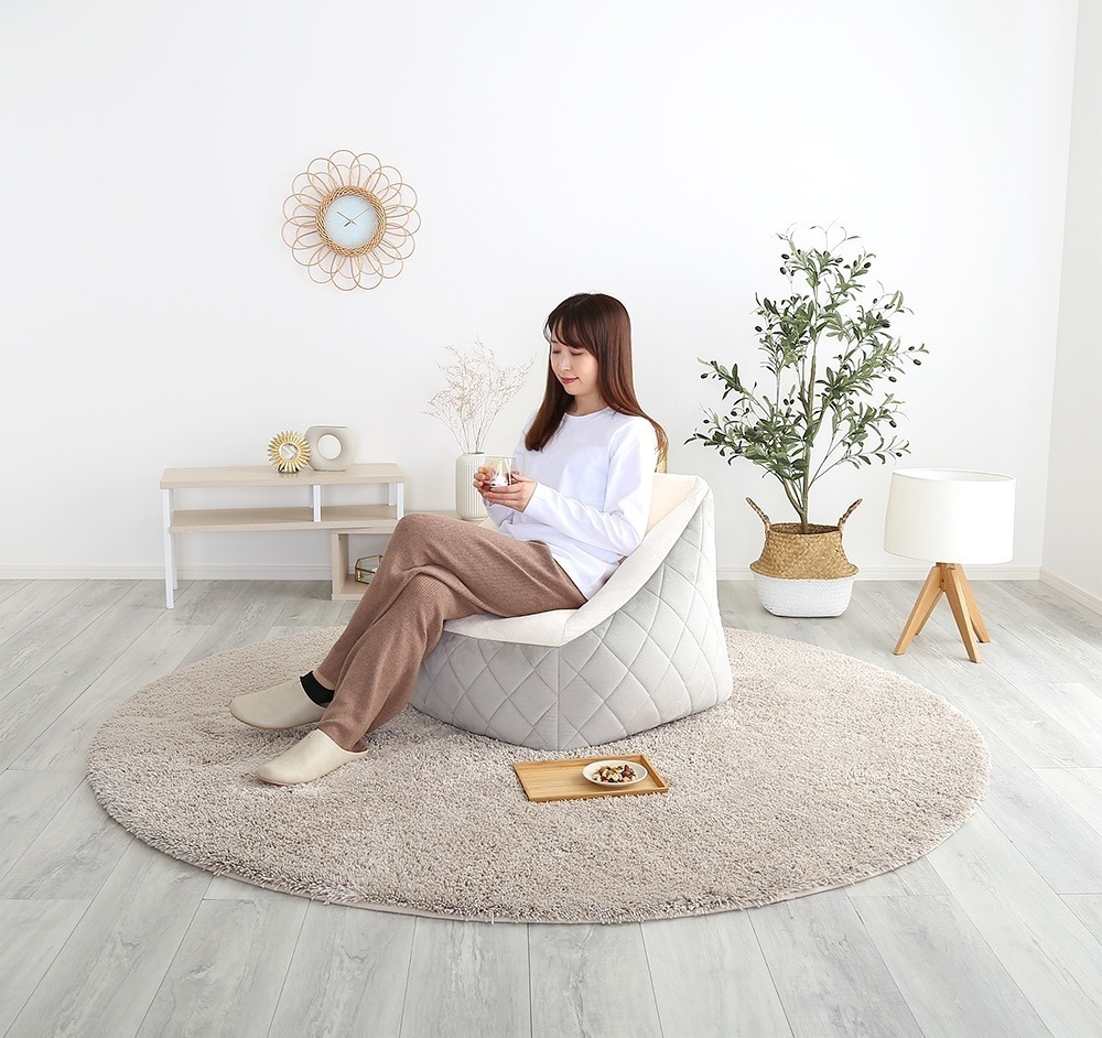 ソファー 1人掛け かわいい 背もたれ ビーズクッション コンパクト 座椅子 パーソナルチェア 完成品 一人掛け