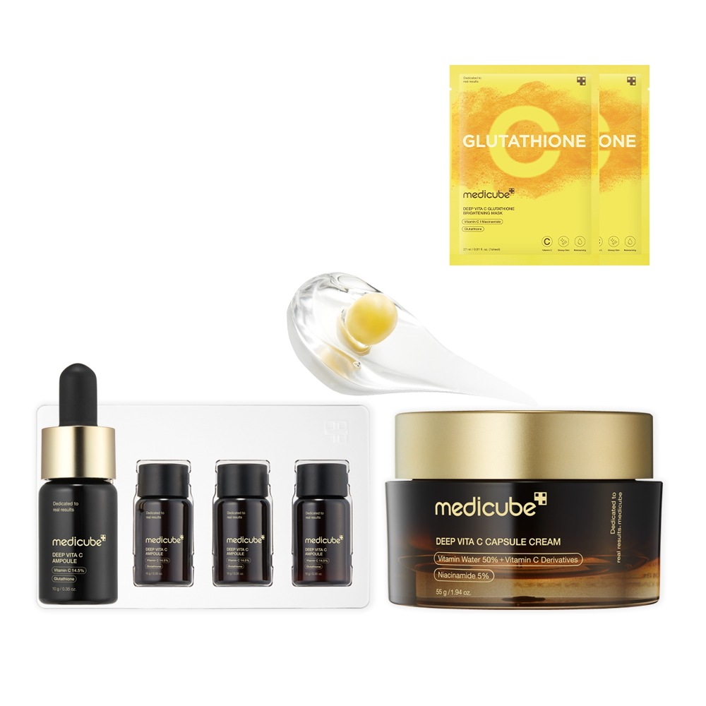 メディキューブ ディープビタC 気味 集中トーニング 2点セット (アンプル 30ml+カプセルクリーム 55ml)