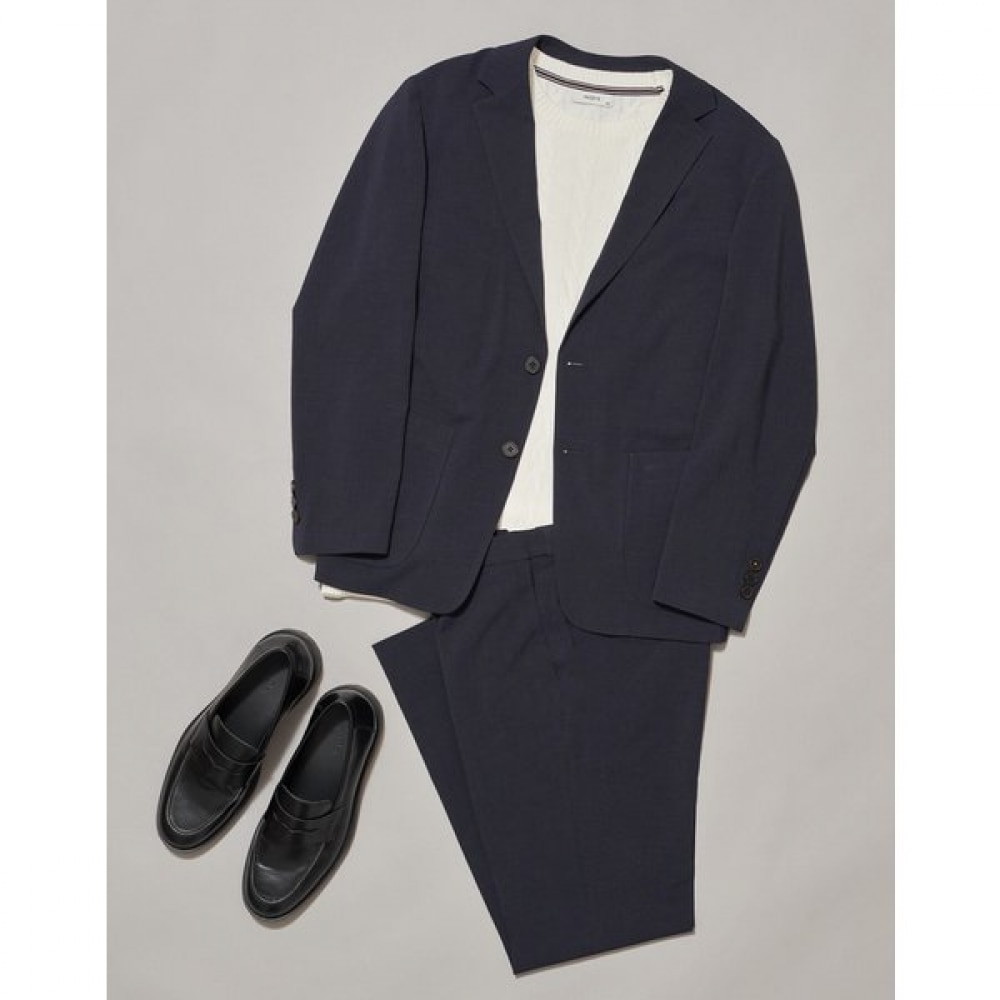 [25SS] [トラベラー] ネイビーポリサッカージャケット HZJA5B404N2