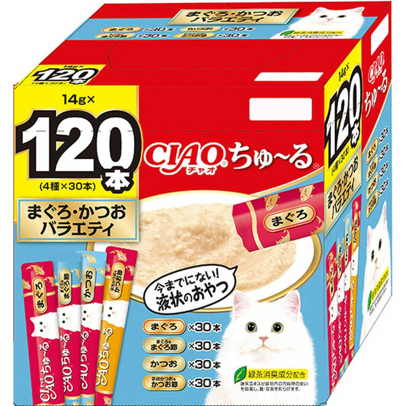いなばペットフード　CIAO(チャオ)ちゅ～る まぐろ・かつおバラエティ 14g×120本