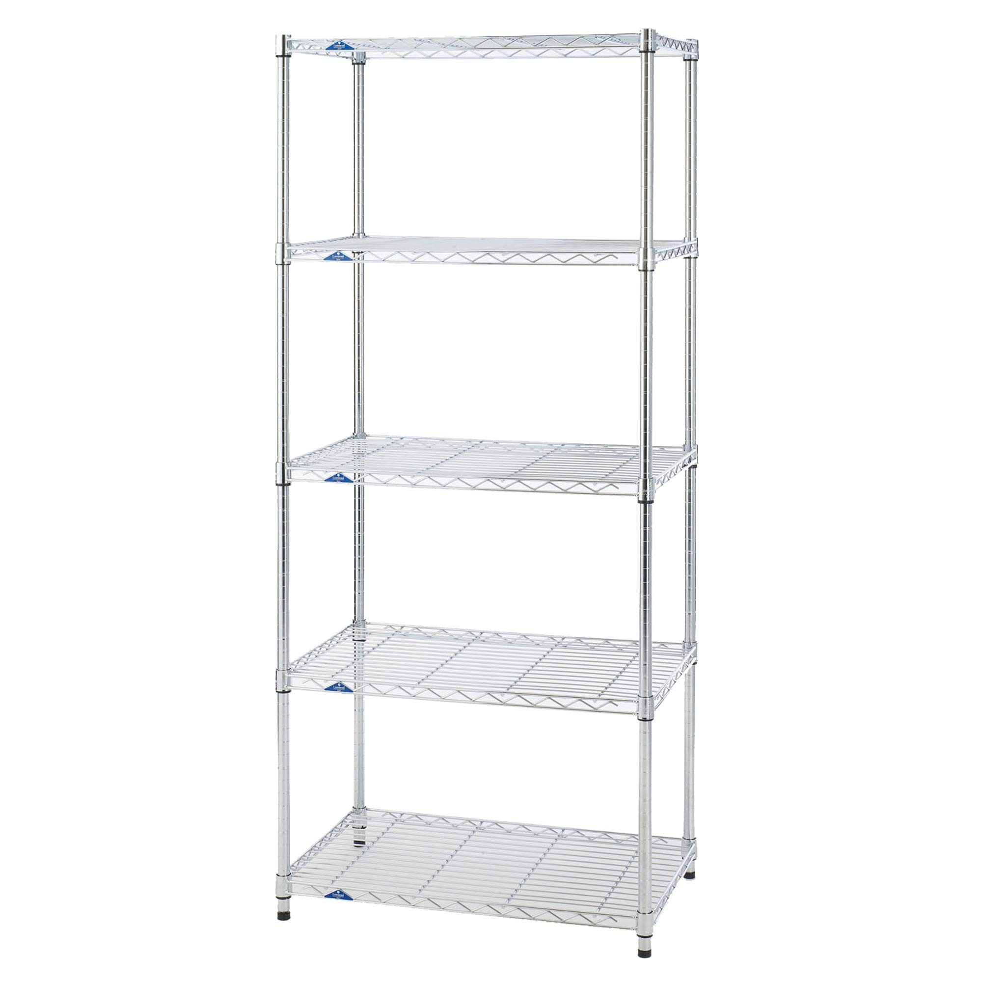 ドウシシャ ルミナス スリム ラック スチールラック 収納棚 幅75 5段 防サビ加工 キャスター付き 頑丈 耐荷重135kg (棚板1枚あたり) 豊富なカスタムパーツ ポール径25mm キッチン 幅