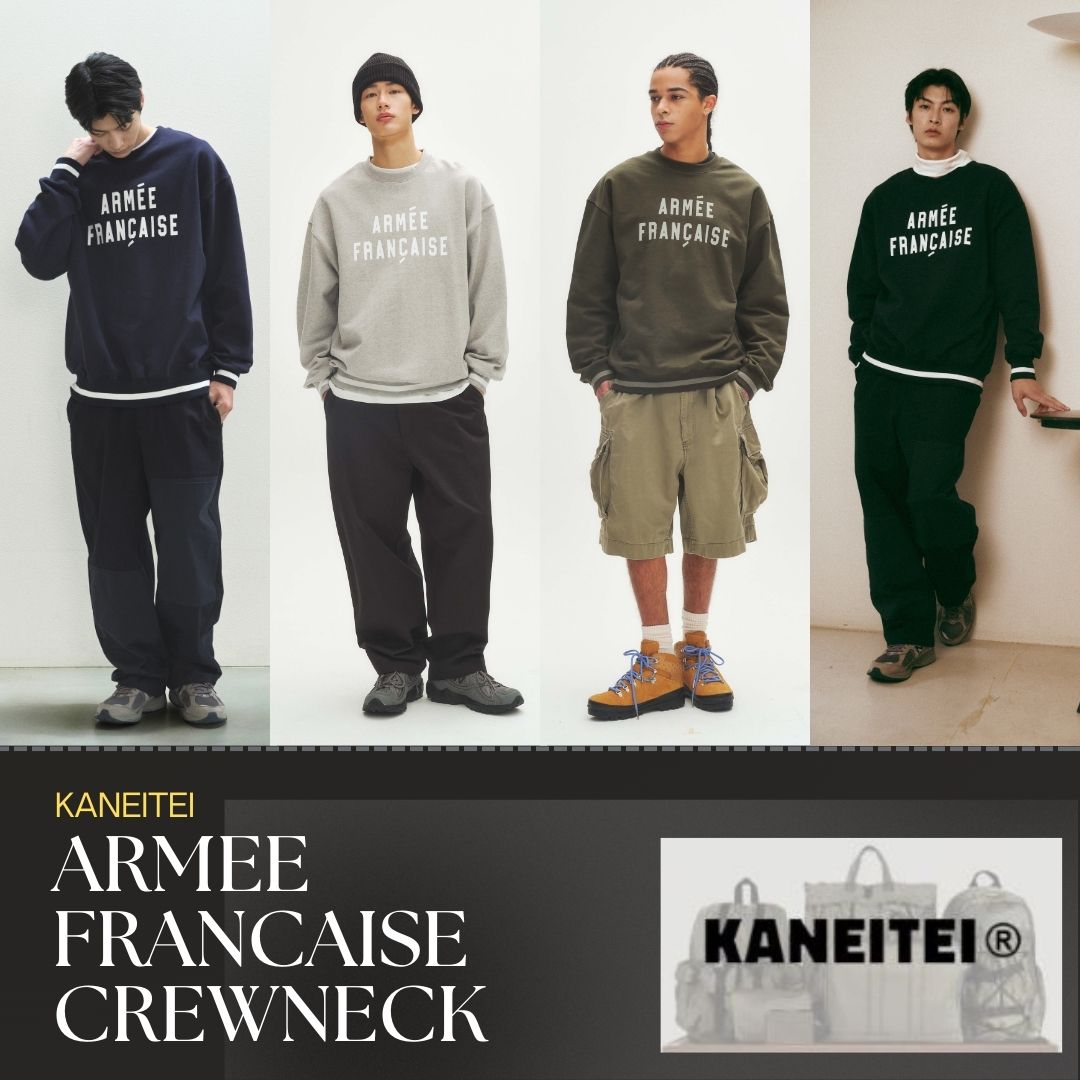 [KANEITEI] 韓国ファッション秋冬/男女兼用/スウェット/ ARMEE FRANCAISE CREWNECKパーカー・トレーナー