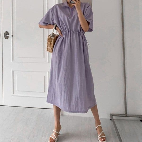 Hスタイル(OP)バニラハーフ半袖OPS 春夏ワンピース 女性 OPS ホームウェア 結婚式 ゲストルック オフィスルック パジャマ 妊婦服