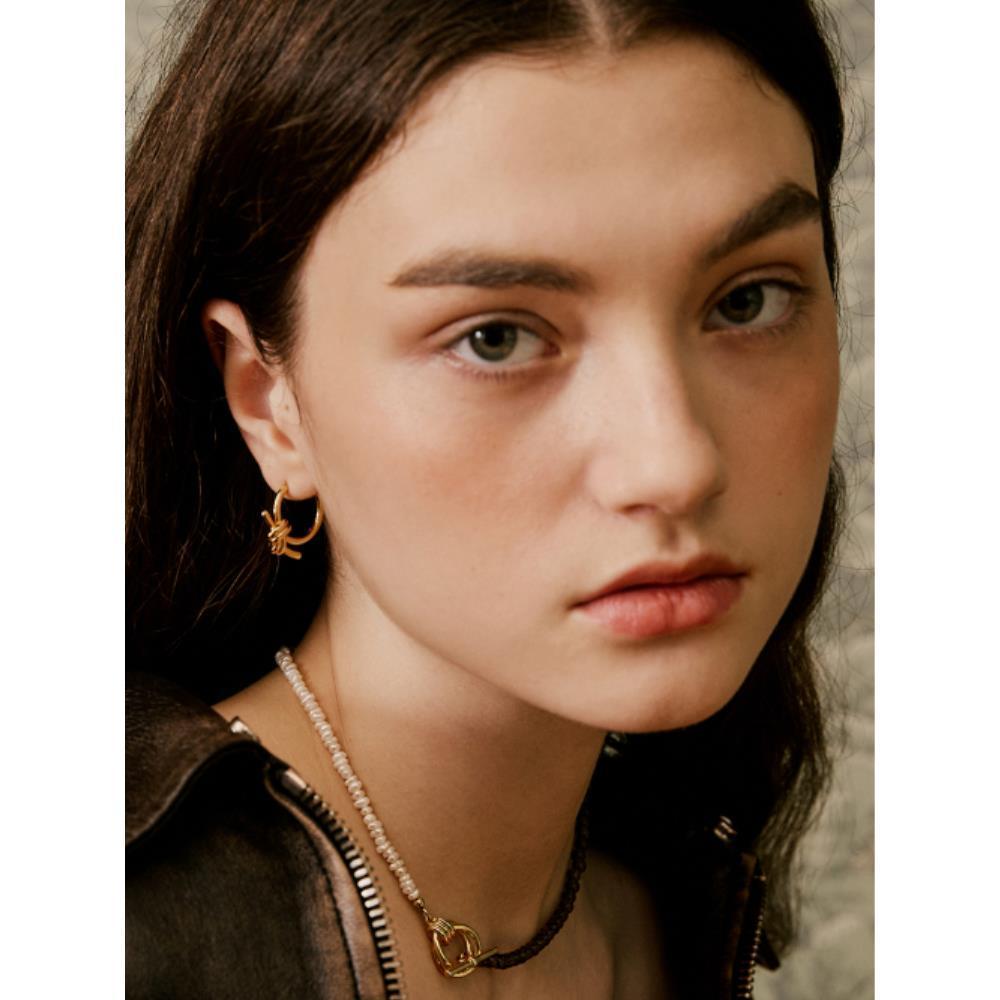 VINTAGE HOLLYWOOD Knotted Ring Earrings VH2479EA009M