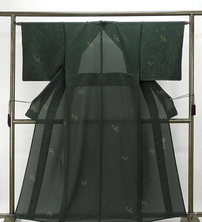 夏物 小紋 未着用超美品 正絹 辻村寿三郎 ジュサブロー 身丈159cm 裄丈63.5cm 絽小紋 32,370円