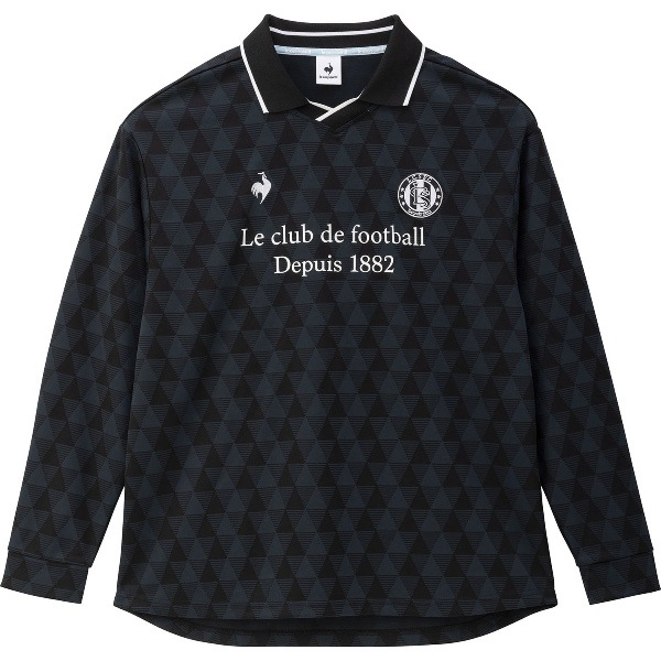 ルコック Le coq sportif ジャガードゲームシャツ カジュアル 長袖Tシャツ LT4FLT02M-BK00