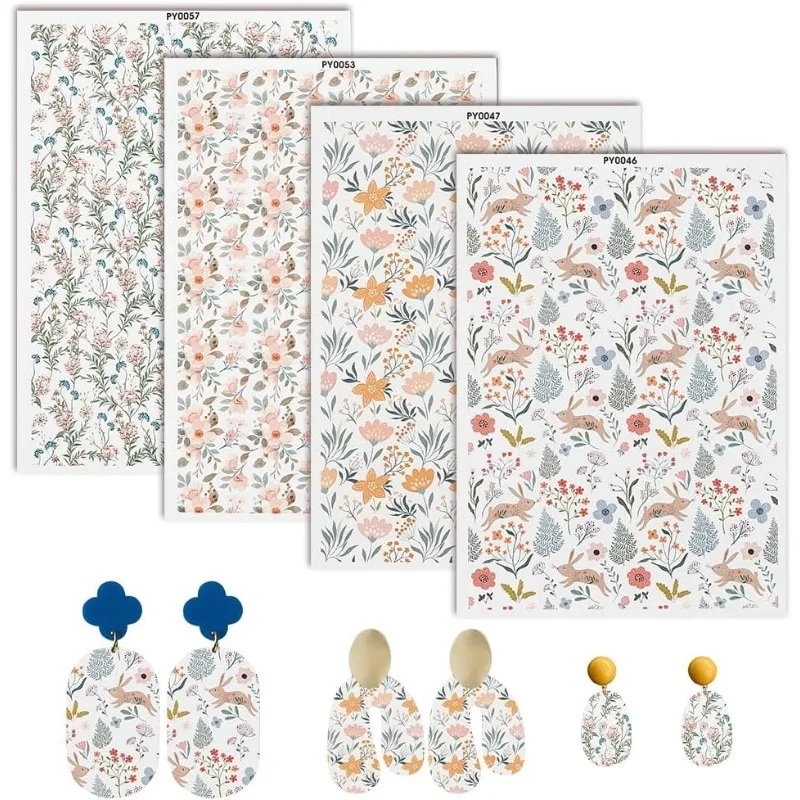 花粘土転写紙釉薬転写デカールセラミック陶器4スタイル4個 - 15