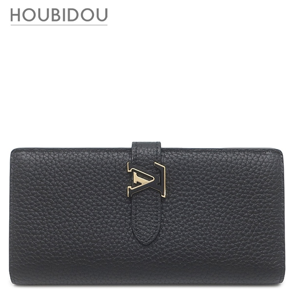 ルイヴィトン 長財布 LV ヴェルティカル ウォレット グレインレザー ブラック ゴールド金具 二つ折り M81330 RFID 【箱】【中古】
