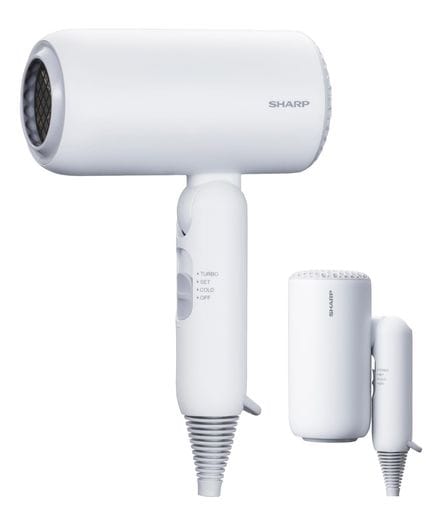 シャープ ヘアドライヤー IB-P300-W ディンプルフロー 速乾 さらさら髪 マイナスイオン UVケア コンパクト収納 ホワイト色