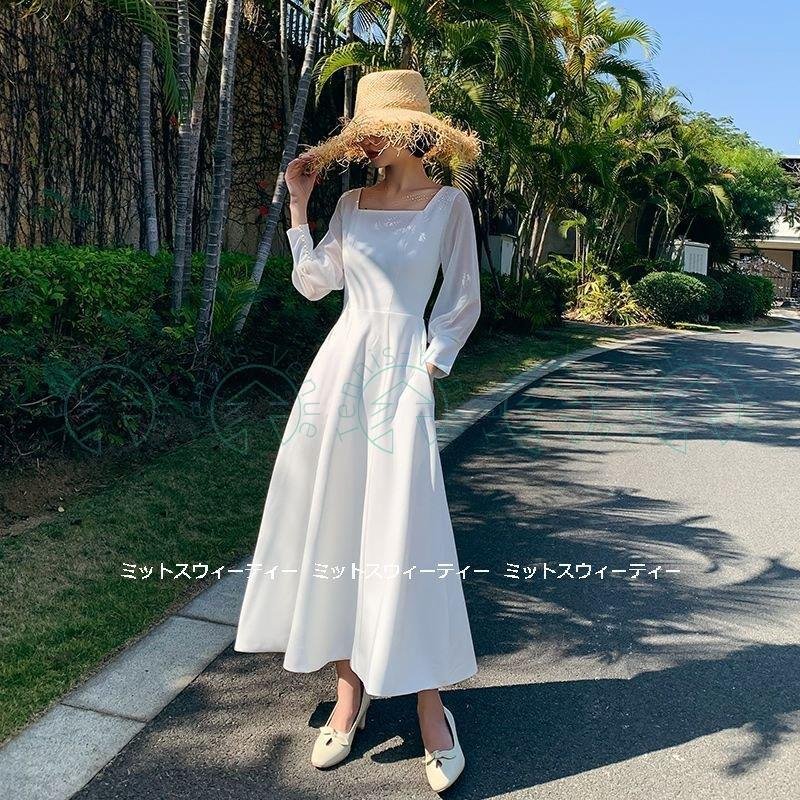 ウェディングドレス 花嫁 二次会 ウエディングドレス 結婚式 前撮り 披露宴 リゾート ミモレ丈ワン