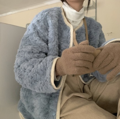 フリースジャケット 魅せる アウター ジャケット レギュラー丈 袖あり 長袖 ラウンドネック