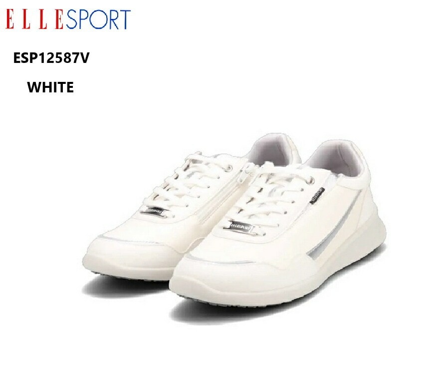 (エル スポーツ)ESP12587V レディス ELLE SPORT 厚底カジュアルサイドジッパースニーカー 防水防滑仕様 史上最高峰のエレガンス仕様 3.5cmヒールとスタイルアップ効果 大人の女性