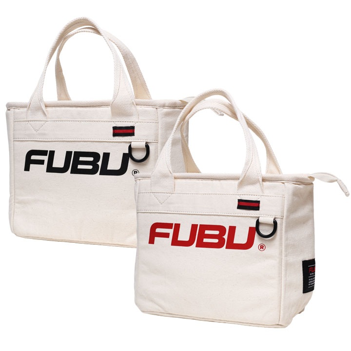 FUBU ミニバッグ ランチバッグ ミニトートバッグ お弁当バッグ 小 小さめ メンズ レディース 春夏秋冬用 全2色 大きいサイズ フブ ブランドロゴ