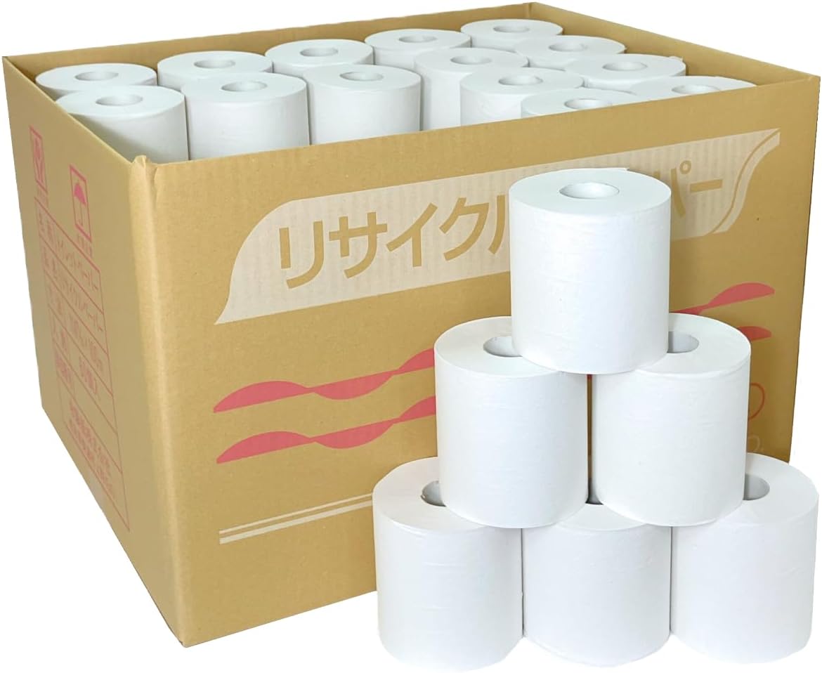 業務用 シングル トイレットペーパー 無包装 1m 6個入り 無香料 無添加 無漂白 2倍巻き ミシン目あり ケース販売 牧製紙