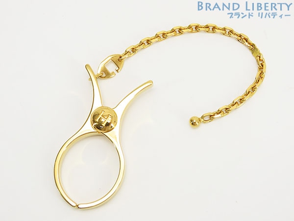 美品エルメスフィルーグローブホルダーゴールドメタルH000833GOJ