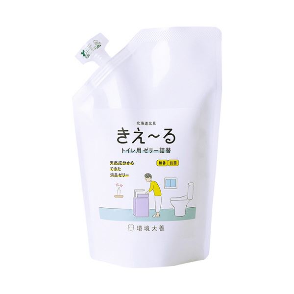 （まとめ） 環境大善 きえーるトイレ用 ゼリータイプ 無香 詰替 480g H-KTJ-480T 1個 [x3セット]