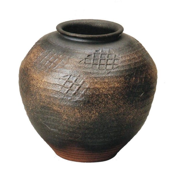 焼締丸花瓶 8号　（信楽焼陶器花瓶花入れ花器）