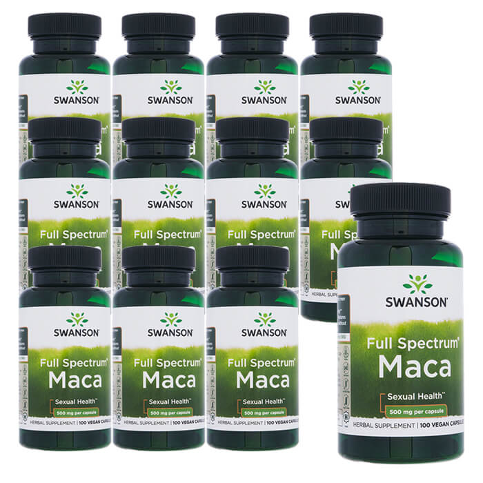 マカ 500mg 100カプセル 12本セット Maca 海外直送日時指定不可 ヤマト国際便