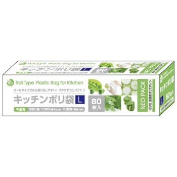 オルディ BOXポリキッチンポリ袋HD-L 半透明80P×60個 10402702
