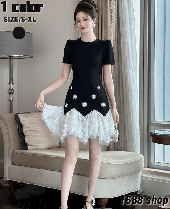 レア商品2025 ワンピース Aライン ミニ 姫系ワンピース　花柄　ワンピース インポート ひざ丈 ミドル丈 エレガント　韓国ファッション シンプル Vネック パーティドレス 袖あり　お嬢様 セクシー