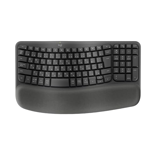ロジクール WAVE KEYS K820 疲れにくい エルゴノミックキーボード Bluetooth Logi Bolt 日本語配列 ワイヤレスキーボード ワイヤレス 無線 テンキー 92631
