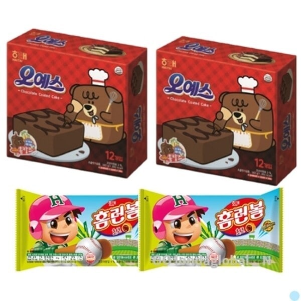 ヘテ オイェス チョコ2個 ホームランボール チョコ2個 お菓子 おやつ