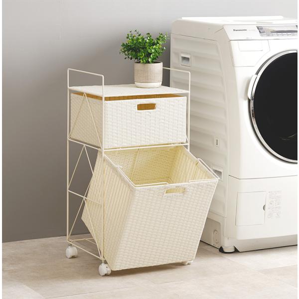 ラック 棚 洗面 水周り おしゃれ アジアン ラタン風 キャスター 引き出し かご バスケットラック シンプル スリム 簡単組立