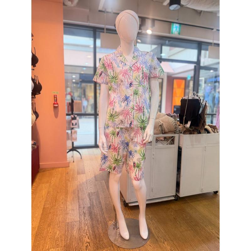 [坡州店] 60番手アサ綿ヤシの木染め女性パジャマセットWP6061B