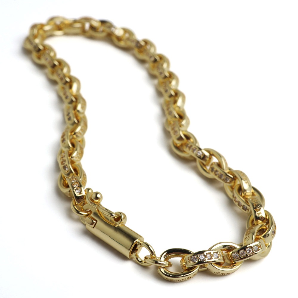 六字真言が刻まれた唯一無二のペーパーチェーンブレスレットゴールド [b1021-gold]