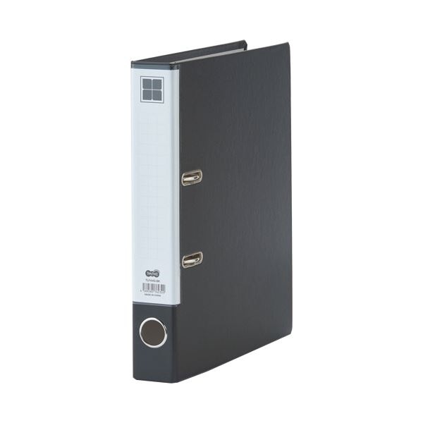 （まとめ）TANOSEE レバー式アーチファイル A4タテ 2穴 280枚収容 28mmとじ 背幅50mm 黒 1冊 10セット