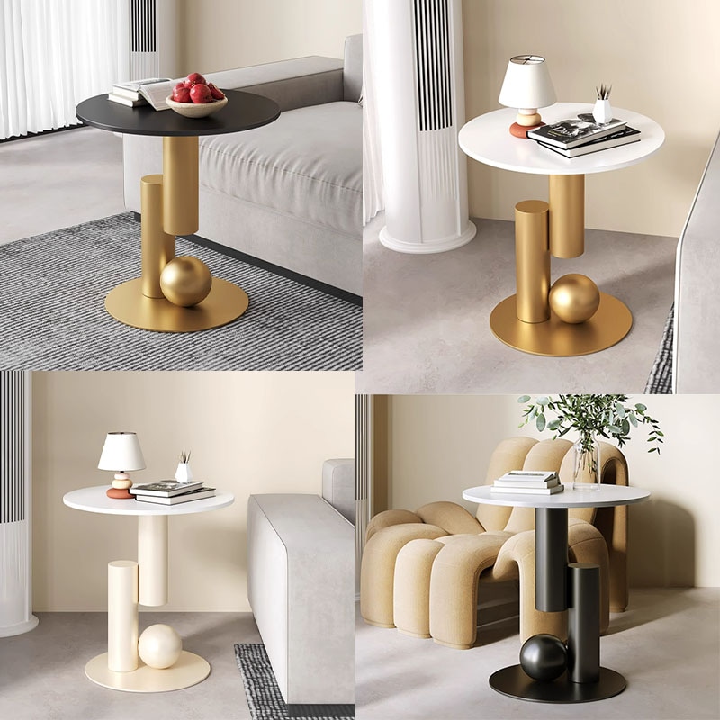 クリーム風岩板のそばにソファのそばにテーブル創意的でシンプルなリビングの小さなティーテーブルテーブルテーブル軽量で高級感のあるベッドヘッドテーブル